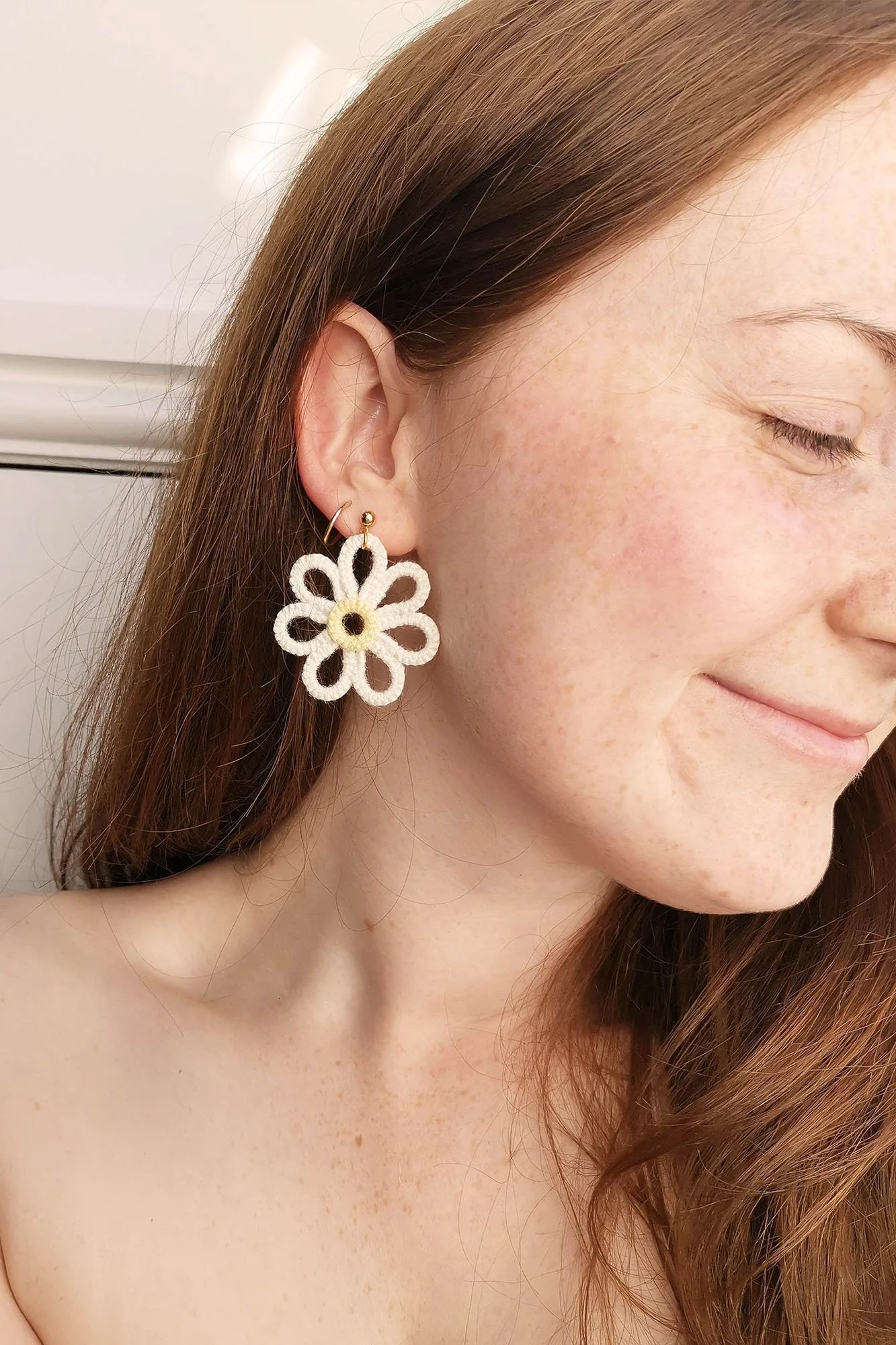 Statement sales white earrings